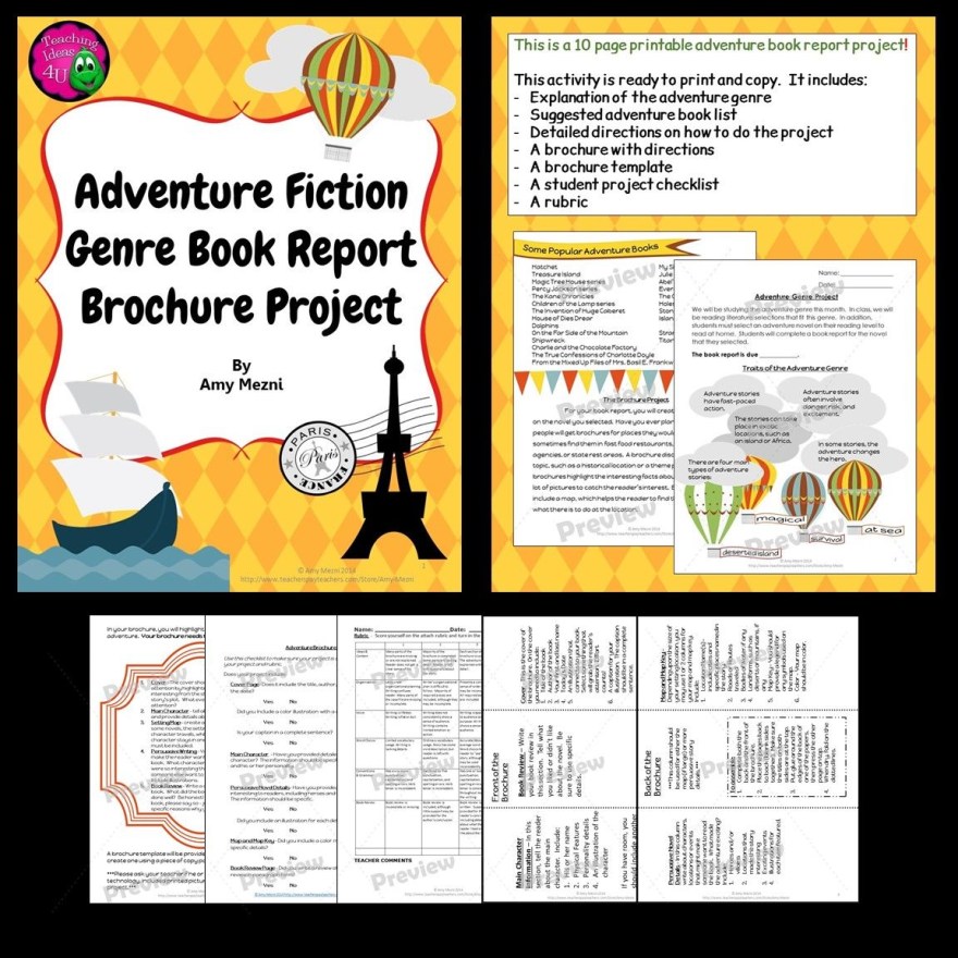 Picture of: Adventure Genre Brochure Book Report – I teach a genre every –