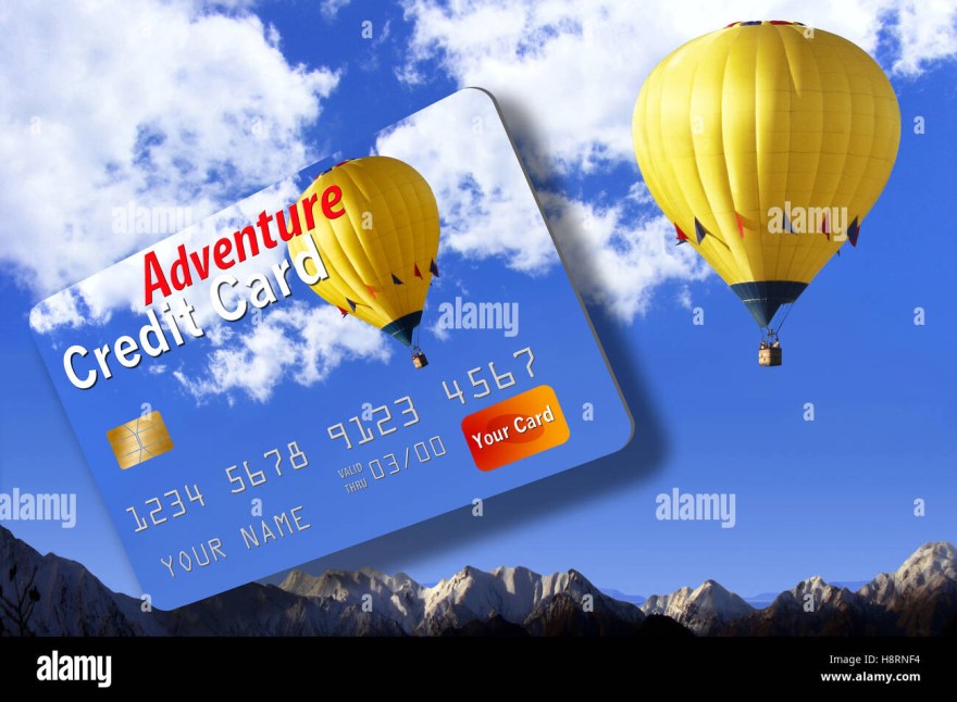 Picture of: This represents travel credit cards and show an adventure with a