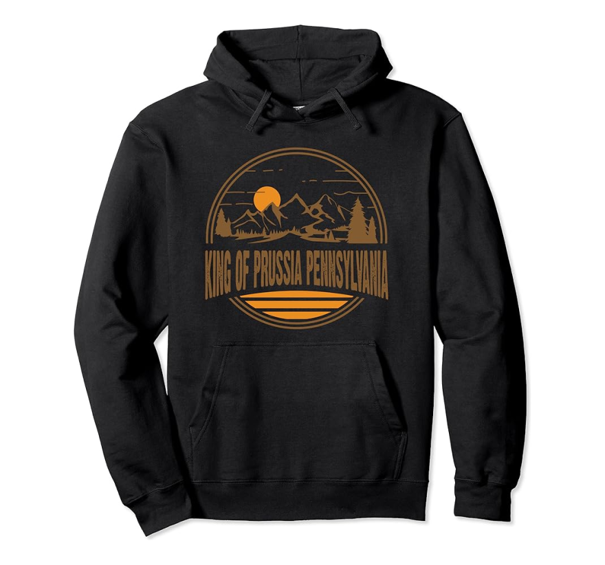 Picture of: Vintage King of Prussia Pennsylvania Mountain Hiking Print Pullover Hoodie