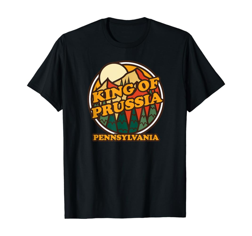Picture of: Vintage King of Prussia, Pennsylvania Mountain Hiking Print T-Shirt
